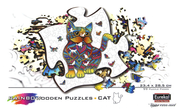 Puzzle Drewniane Kolorowe Kot DYSTRYBUCJA Eureka Rainbow