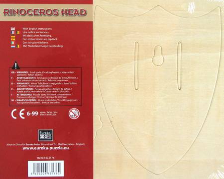 Łamigłówka drewniana Gepetto - Głowa nosorożca (Rinoceros head)