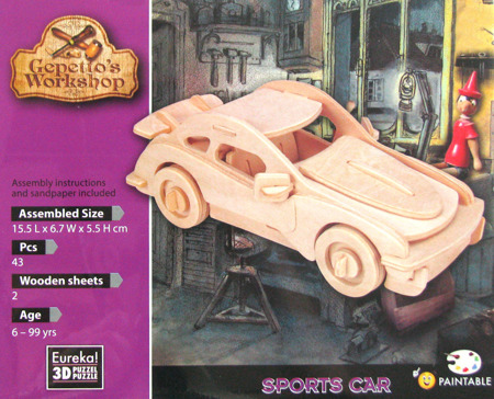 Łamigłówka drewniana Gepetto - Samochód sportowy (Sports car)