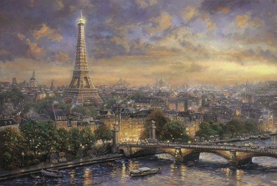 PQ Puzzle 1000 el. THOMAS KINKADE Paryż - miasto miłości