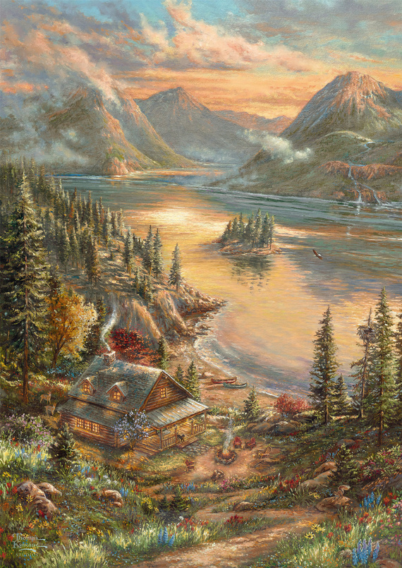 PQ Puzzle 500 el. THOMAS KINKADE Idylla nad jeziorem