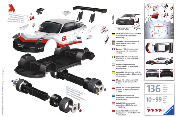 Puzzle 3D - Porsche 911 GT3 Cup