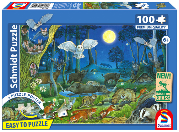 PQ Puzzle 100 el. Zwierzęta w lesie