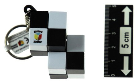Brelok do kluczy z podwójną czarno-białą kostką 2x2x2 (standard)