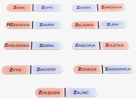 Domino logopedyczne Ż(RZ)-Z