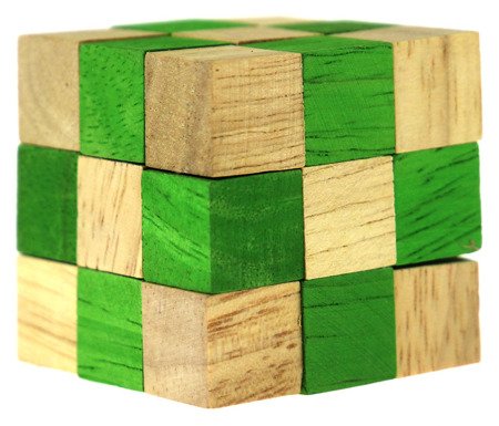 Łamigłówka drewniana kostka 45 mm (zielona)