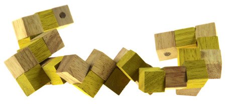 Łamigłówka drewniana kostka 45 mm (żółta)