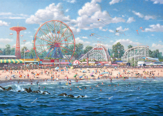 PQ Puzzle 1000 el. THOMAS KINKADE Coney Island / Nowy Jork