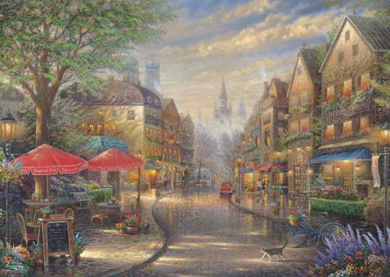 PQ Puzzle 1000 el. THOMAS KINKADE Kawiarenka w Monachium / Niemcy