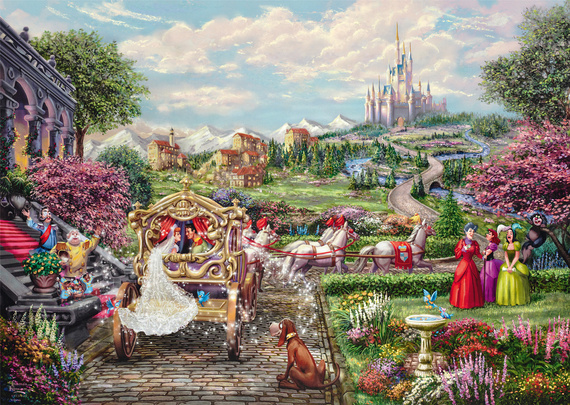 PQ Puzzle 1000 el. THOMAS KINKADE Kopciuszek - Żyli długo i szczęśliwie (Disney)