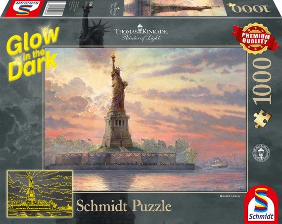 PQ Puzzle 1000 el. THOMAS KINKADE Statua Wolności / Nowy Jork (świecą w ciemności)