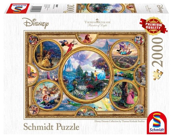 PQ Puzzle 2000 el. THOMAS KINKADE Bohaterowie bajek Disneya (Disney)