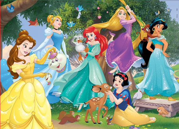 Puzzle 100 el. Księżniczki z bajek Disneya (drewniane)