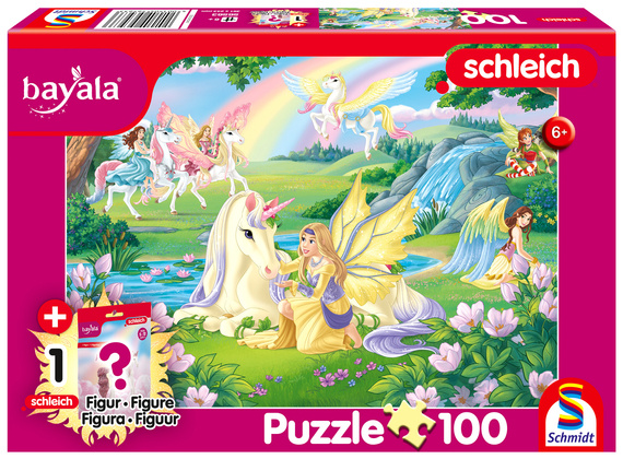 Puzzle 100 el. SCHLEICH / BAYALA Magiczne jednorożce + figurka