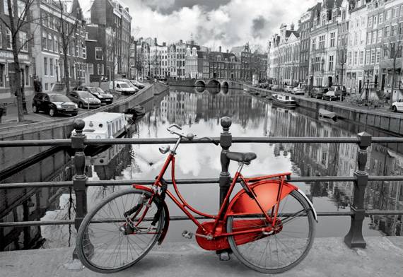 Puzzle 1000 el. Czerwony rower / Amsterdam