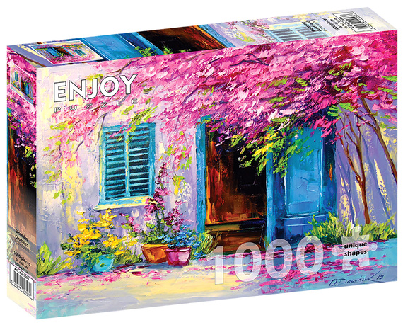 Puzzle 1000 el. Kwitnące podwórko