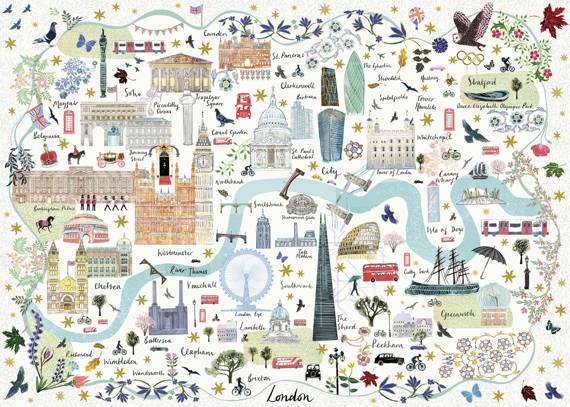 Puzzle 1000 el. Mapa Londynu