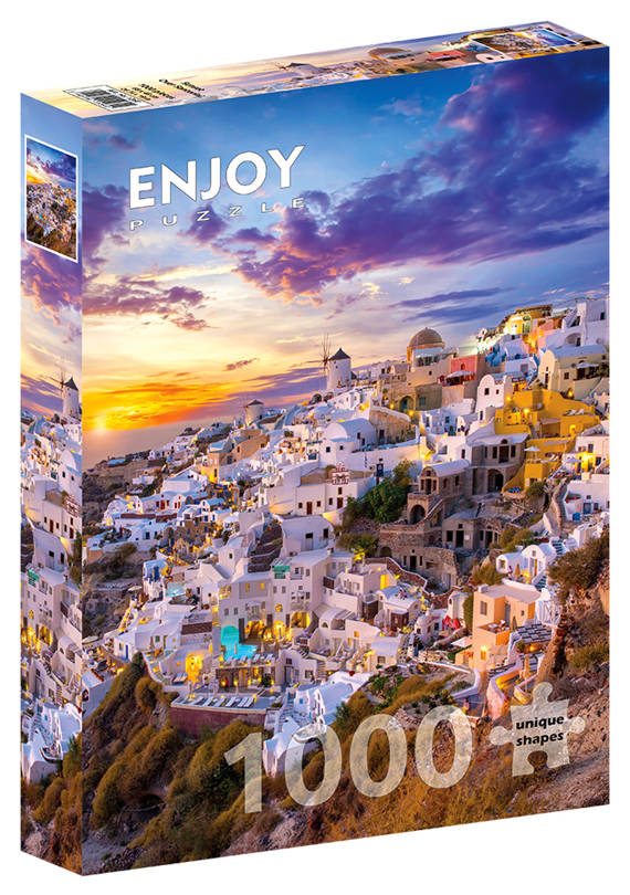 Puzzle 1000 el. Zachód słońca w Santorini / Grecja