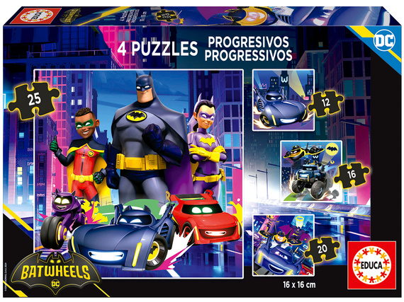 Puzzle 12 el. + 16 el. + 20 el. + 25 el. Batwheels