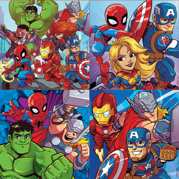 Puzzle 12 el. + 16 el. + 20 el. + 25 el. Marvel Super Hero Adventures