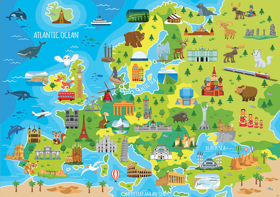 Puzzle 150 el. Mapa Europy dla dzieci