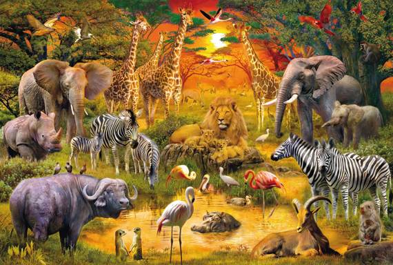 Puzzle 150 el. Zwierzęta w Afryce