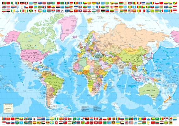 Puzzle 1500 el. Polityczna mapa świata