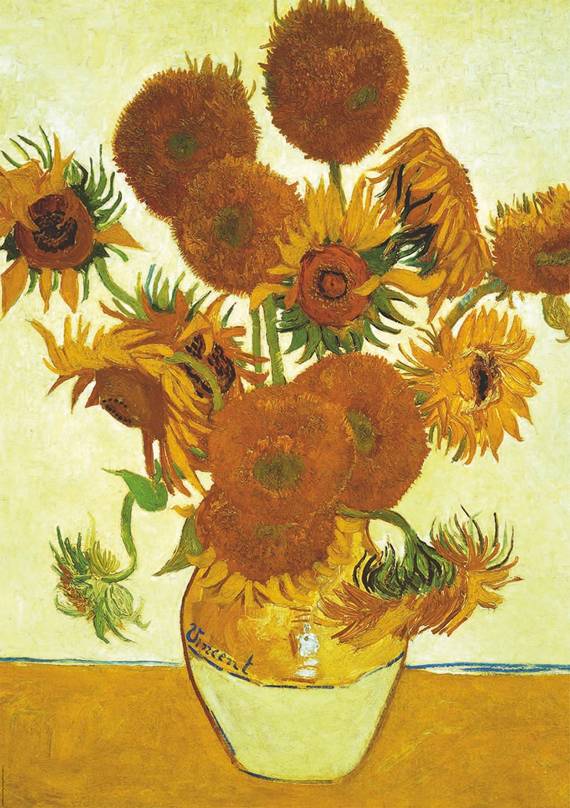 Puzzle 2 x 1000 el. Słoneczniki / Taras kawiarni w nocy, Vincent van Gogh