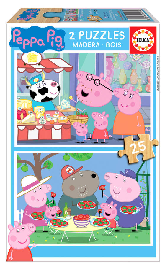 Puzzle 2 x 25 el. Świnka Peppa (drewniane)