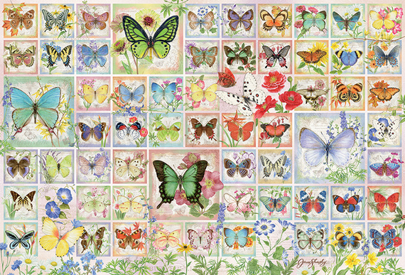 Puzzle 2000 el. Motyle i kwiaty