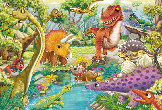 Puzzle 3 x 24 el. Dinozaury