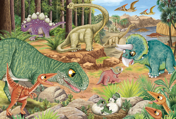 Puzzle 3 x 24 el. Dinozaury