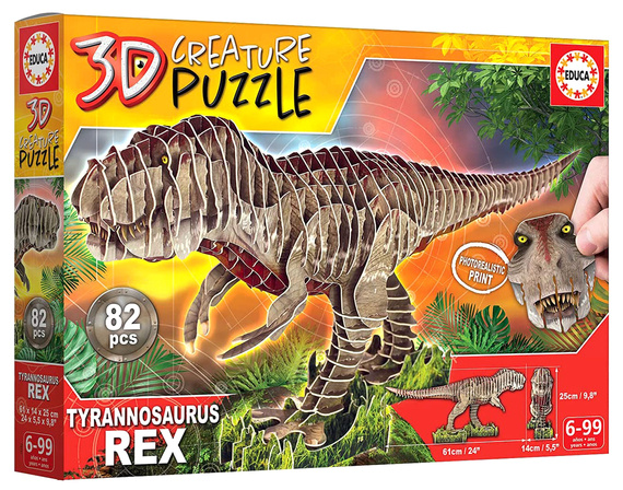 Puzzle 3D Dinozaury - Tyranozaur Rex 82 el.