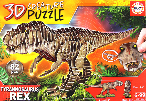 Puzzle 3D Dinozaury - Tyranozaur Rex 82 el.