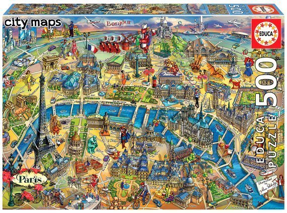 Puzzle 500 el. Mapa Paryża