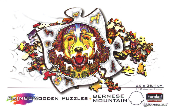 Puzzle drewniane / kolorowe - Berneński pies pasterski