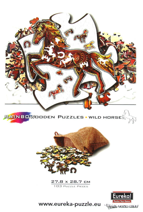 Puzzle drewniane / kolorowe - Koń