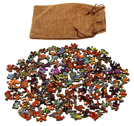 Puzzle drewniane / kolorowe - Kot (Pirat)