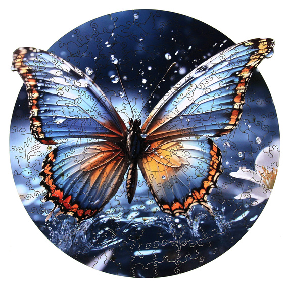 Puzzle drewniane / kolorowe - Motyl