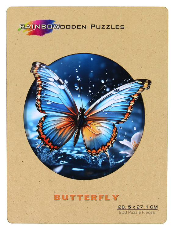 Puzzle drewniane / kolorowe - Motyl