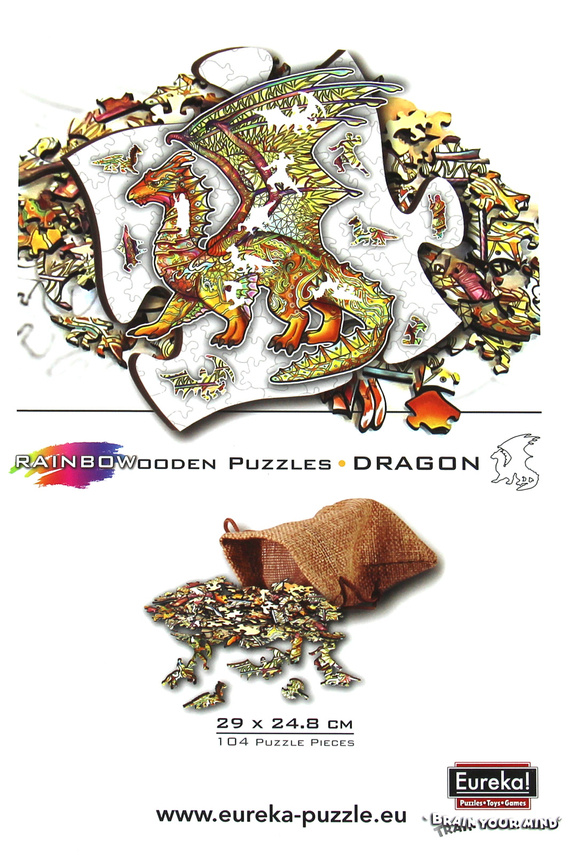 Puzzle drewniane / kolorowe - Smok