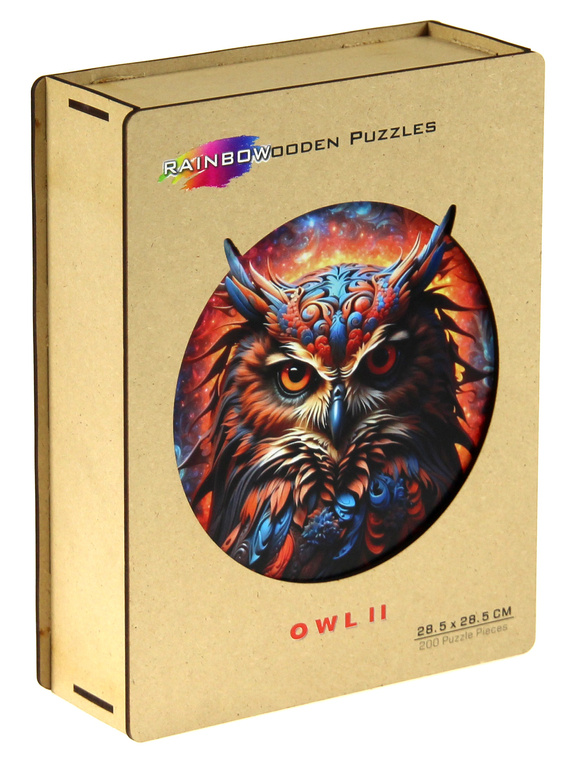 Puzzle drewniane / kolorowe - Sowa 2