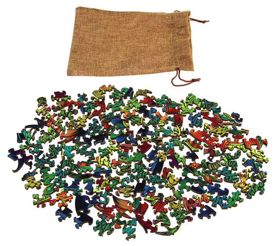 Puzzle drewniane / kolorowe - Sowa