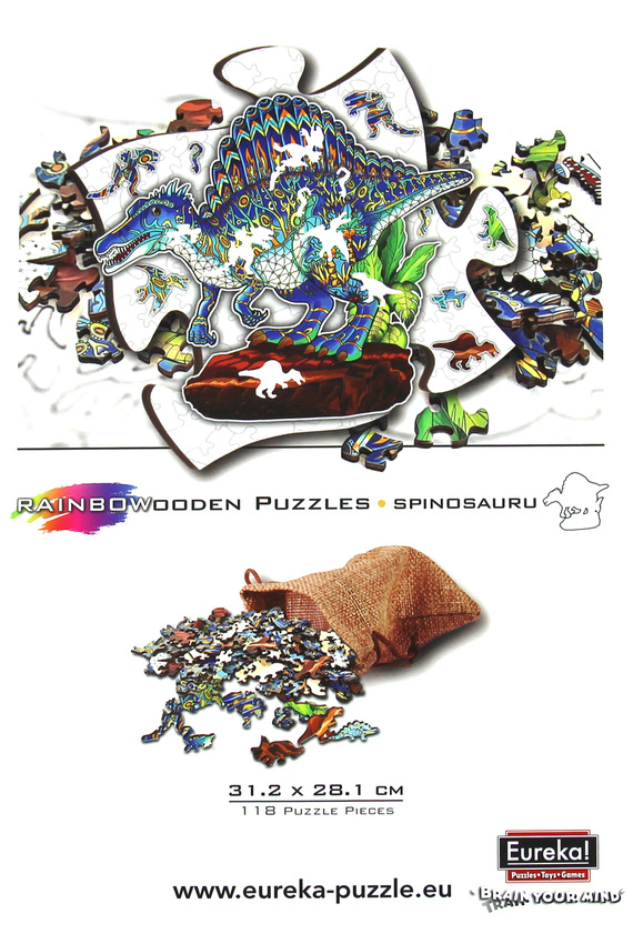 Puzzle drewniane / kolorowe - Spinozaur