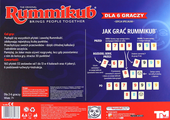 Rummikub dla 6 graczy (edycja specjalna XP)