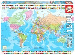 Puzzle 1500 el. Polityczna mapa świata