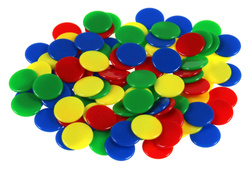 Żetony plastikowe kolorowe - 100 szt. (009)